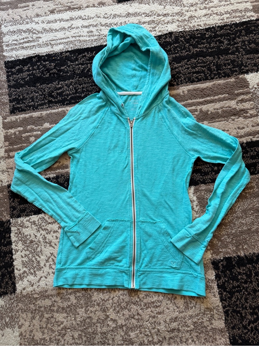 Women’s Vintage American Eagle teal light thin zip up hoodie